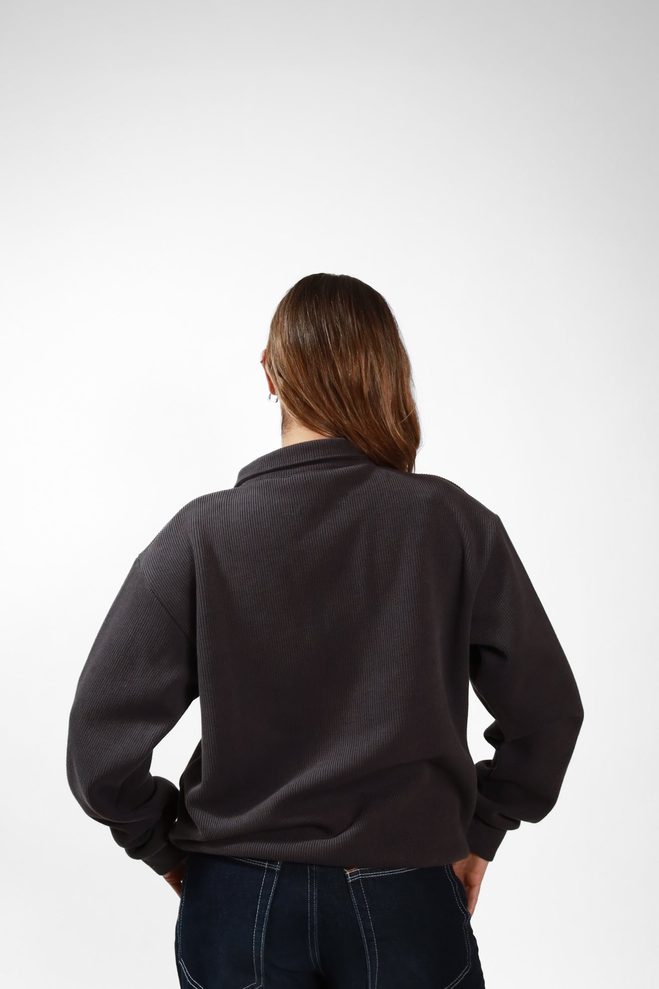 The Rocher Quarter Zip Dark Grey Wmns