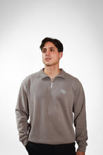 The Rocher Quarter Zip Grey Mens