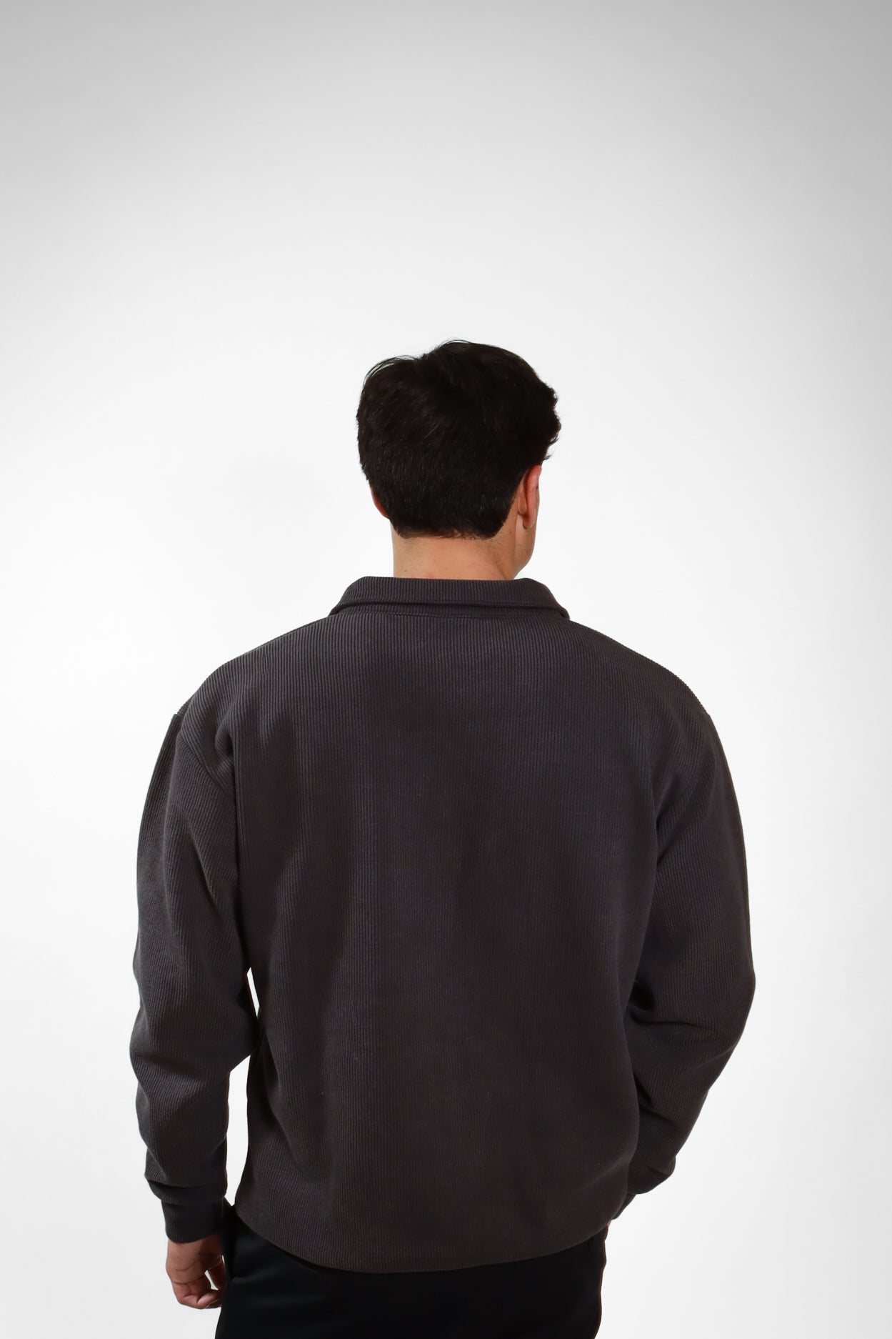 The Rocher Quarter Zip Dark Grey Mens
